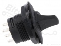 Toggle switch flat black double pole on/off DPDT 